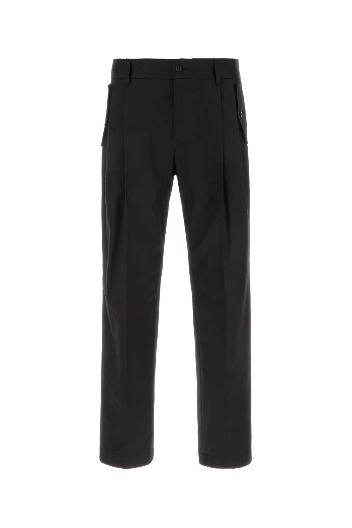 Stretch Cotton Trousers — Black