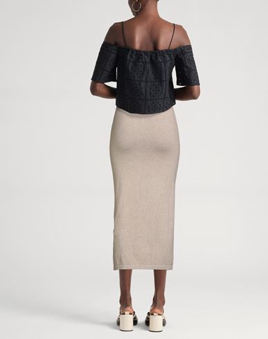 Woman Midi skirt Beige Size M Viscose, Metallic Polyester, Polyamide, Polyester