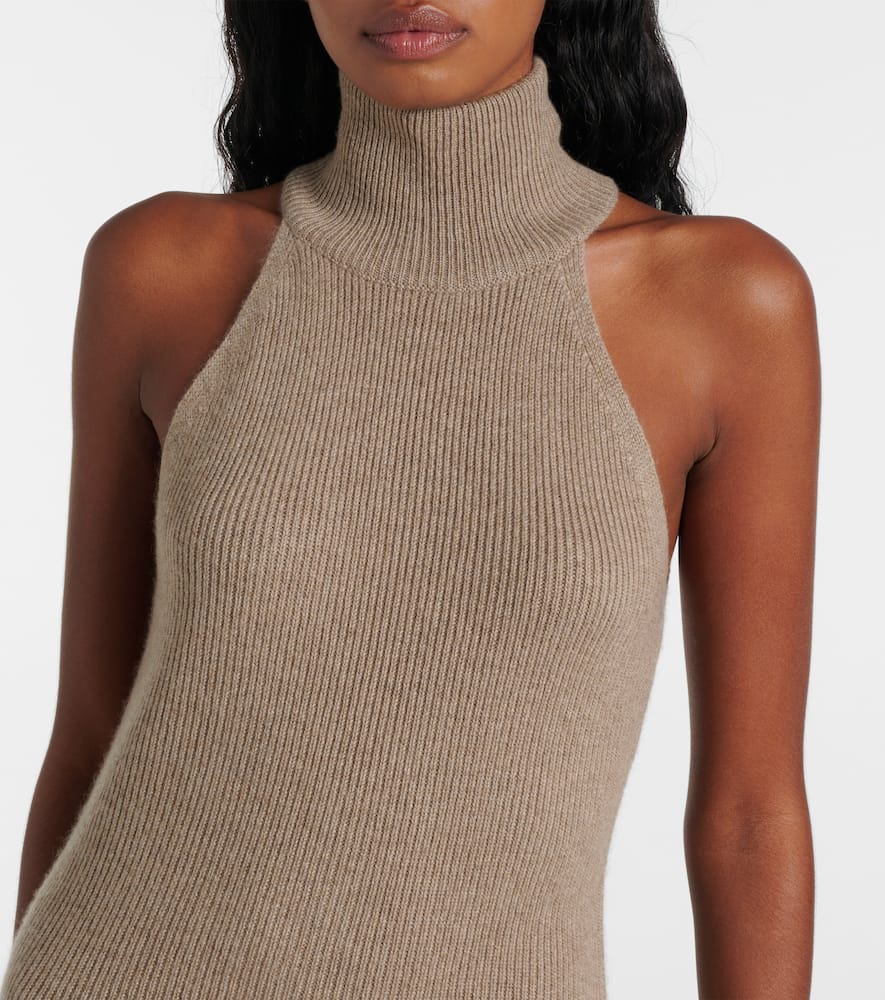 Carmen ribbed-knit cashmere minidress