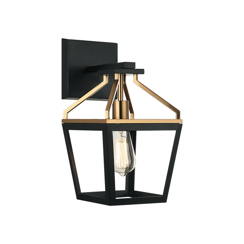 Matteo Mavonshire 1-Light Wall Sconce In Black With Aged Gold Bra
