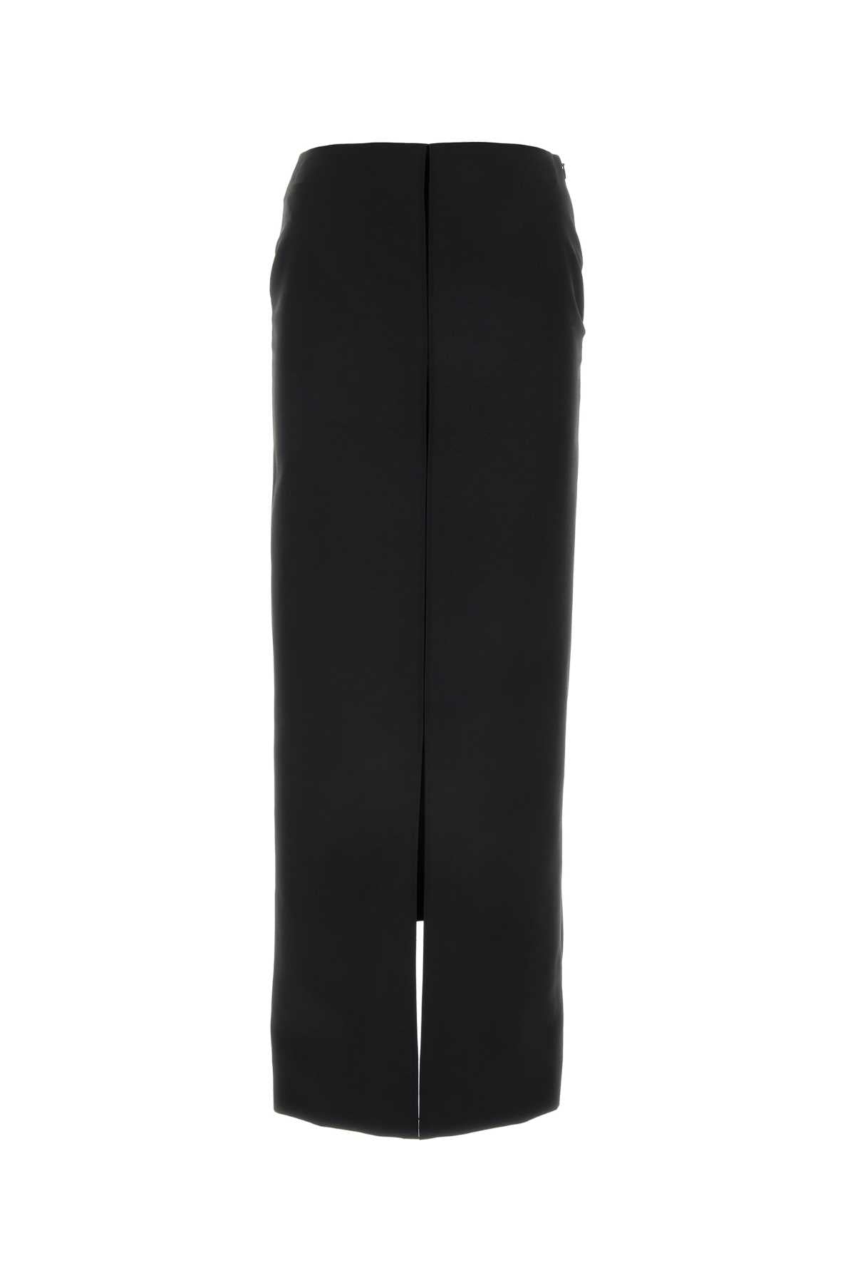 Wool-Mohair Maxi Skirt — Black