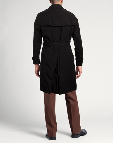 Man Overcoat & Trench Coat Black Size 42 Cotton, Polyester, Polyamide