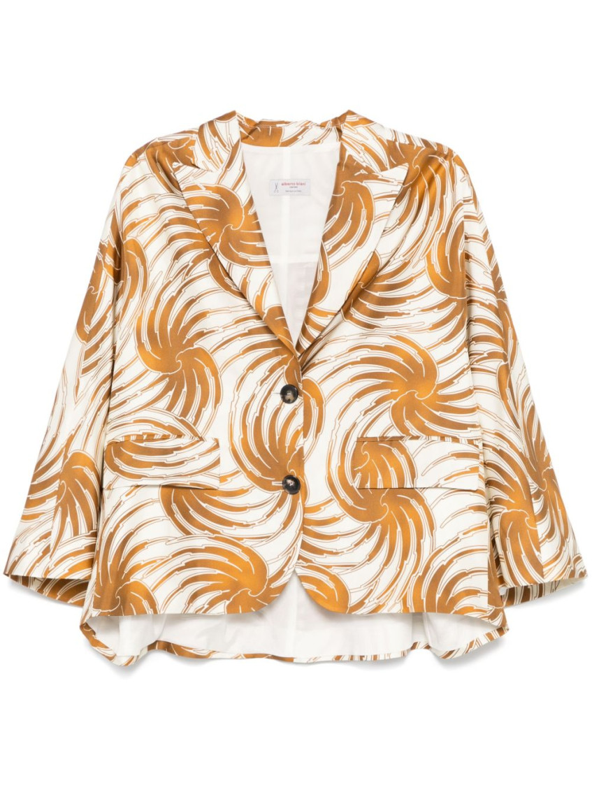 ALBERTO BIANI- Printed Silk Caban Jacket