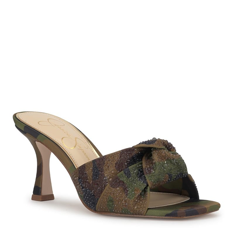 Women's Evirra Knotted High Heel Sandals (Forest Camo)