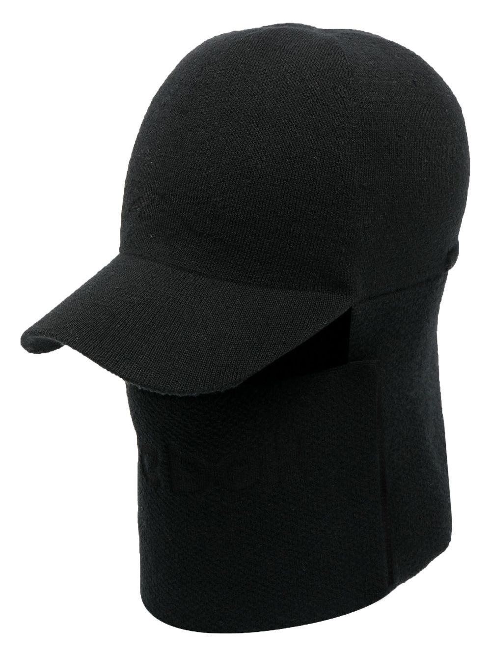 Knitted wool balaclava cap - Black