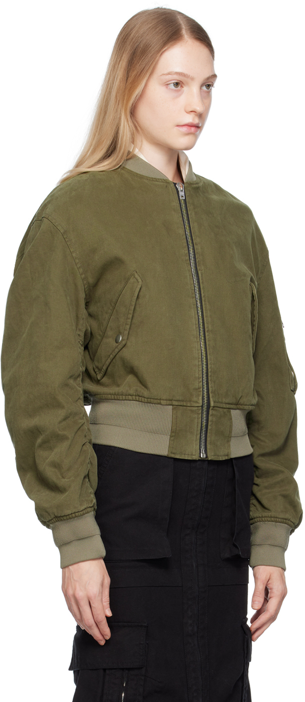 We11done Khaki MA-1 Denim Bomber Jacket