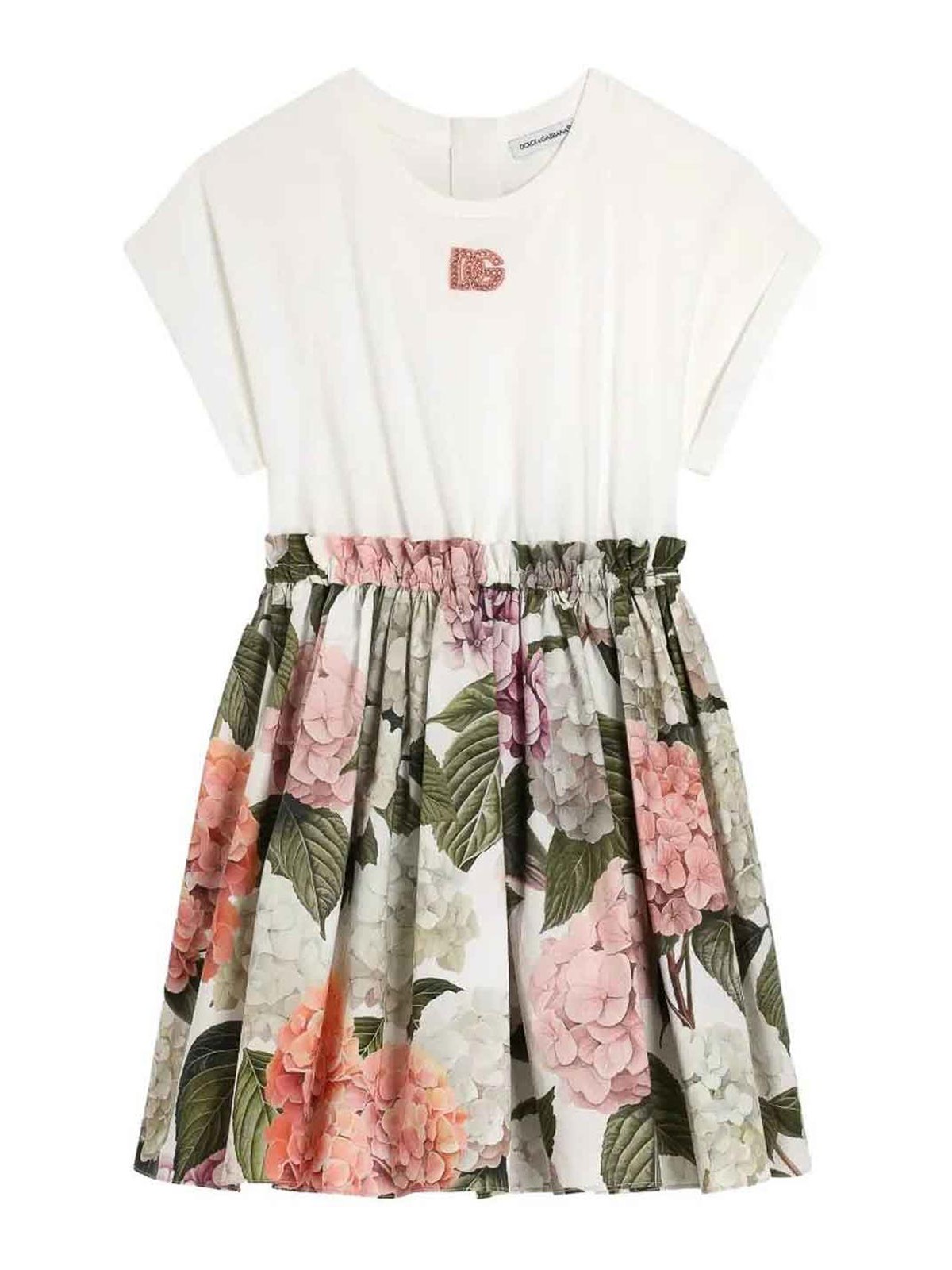 Hydrangea-Print Jersey Dress