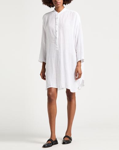 Woman Mini dress White Size S Linen