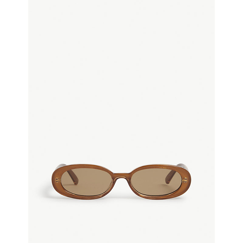 Womens Caramel Outta Love Oval-frame Polycarbonate Sunglasses 1 Size