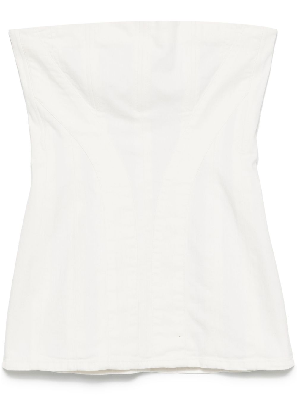 Strapless denim mini dress - White
