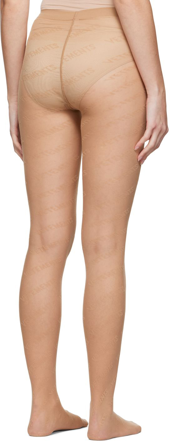 Brown Wolford Monogram Logo Tights