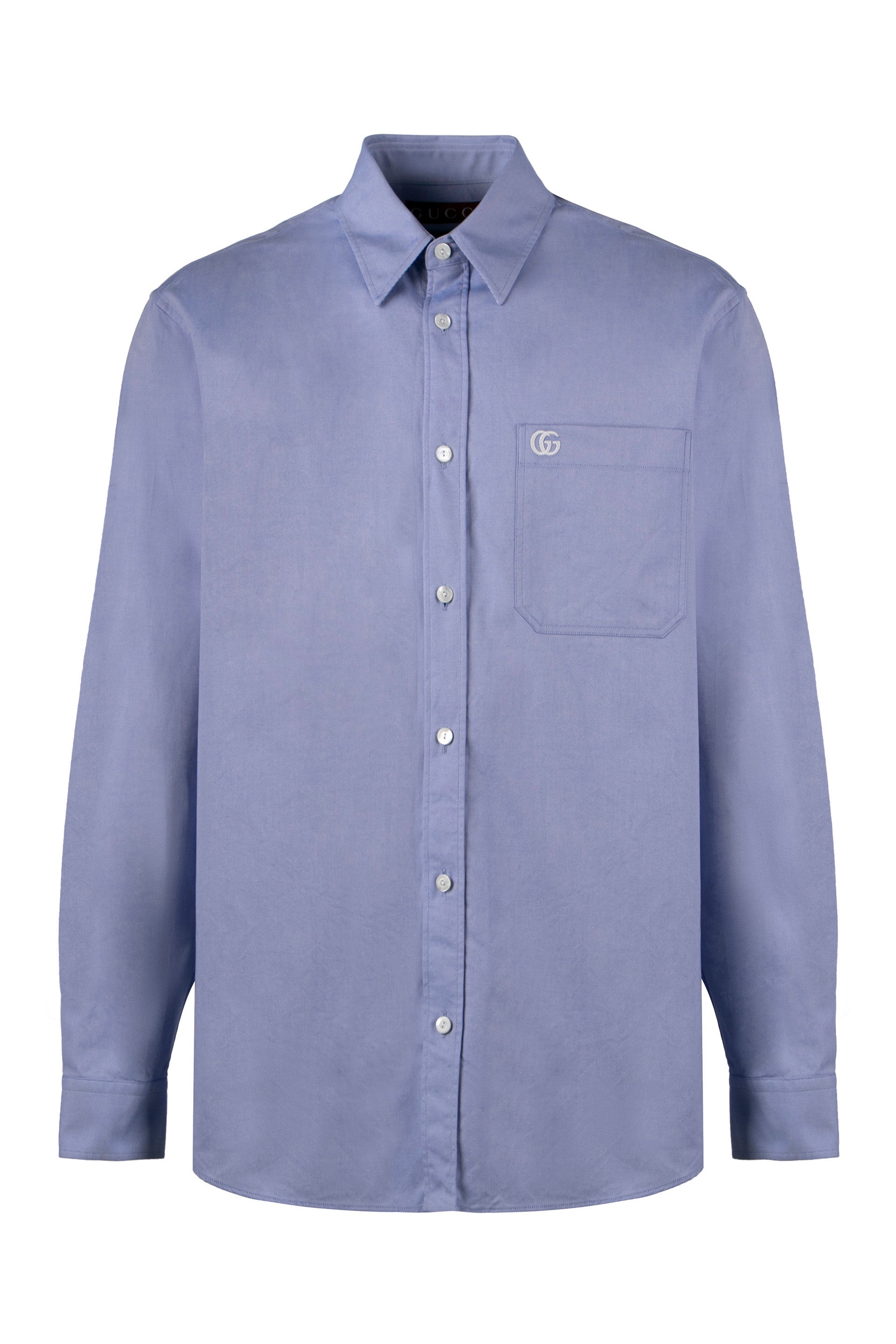 Cotton Oxford Shirt with Front Pocket
