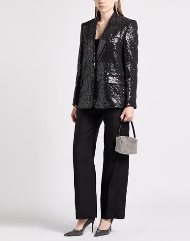 Woman Blazer Black Size 6 Cotton, Polyamide, Polyester