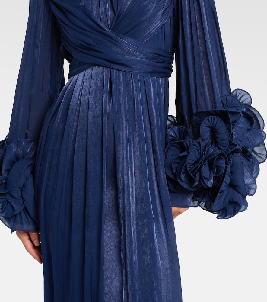 Draped ruffled gown