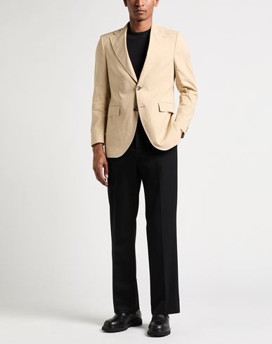 Man Blazer Sand Size 40 Linen, Cotton, Elastomultiester