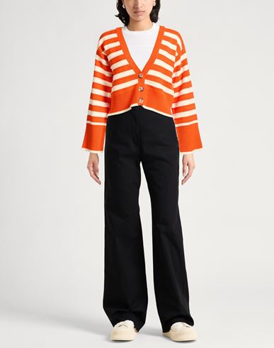 Woman Cardigan Orange Size M Cotton