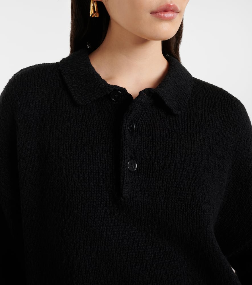 Oversized cotton polo sweater