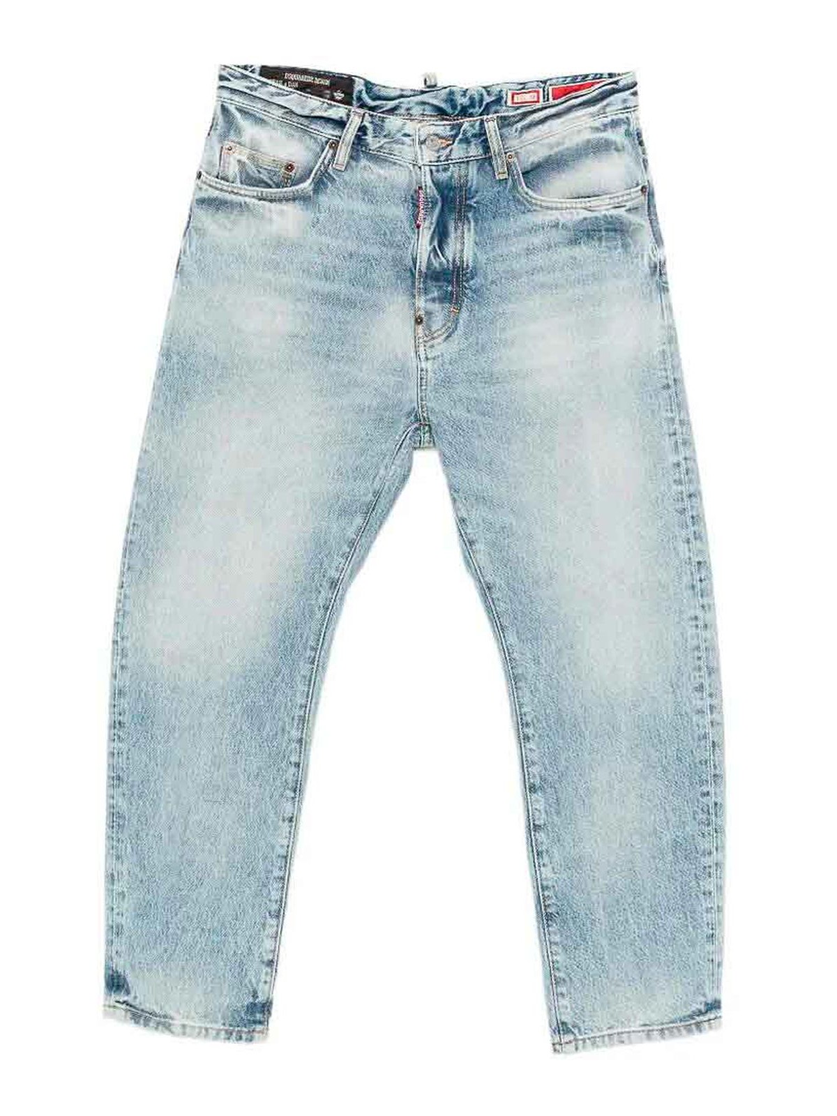 Dsquared2 - straight leg denim jeans belt loops faded