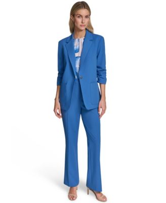 Womens One Button Jacket Modern Fit Straight Pants