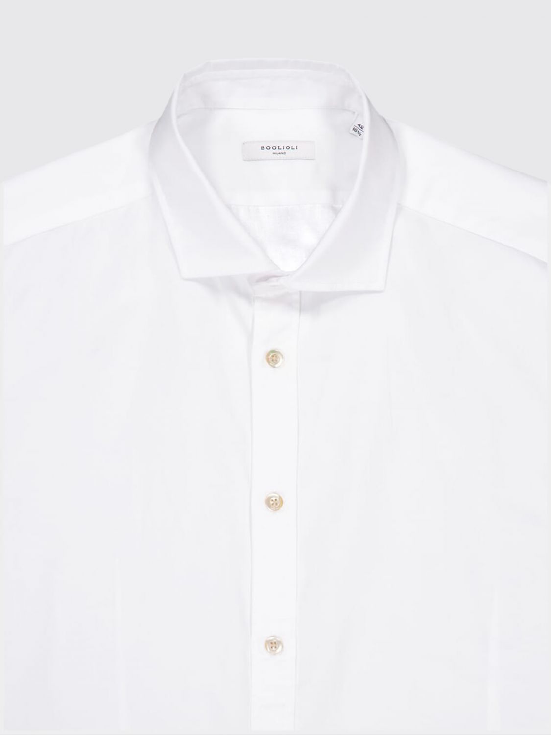 Spread-collar cotton shirt - Blue