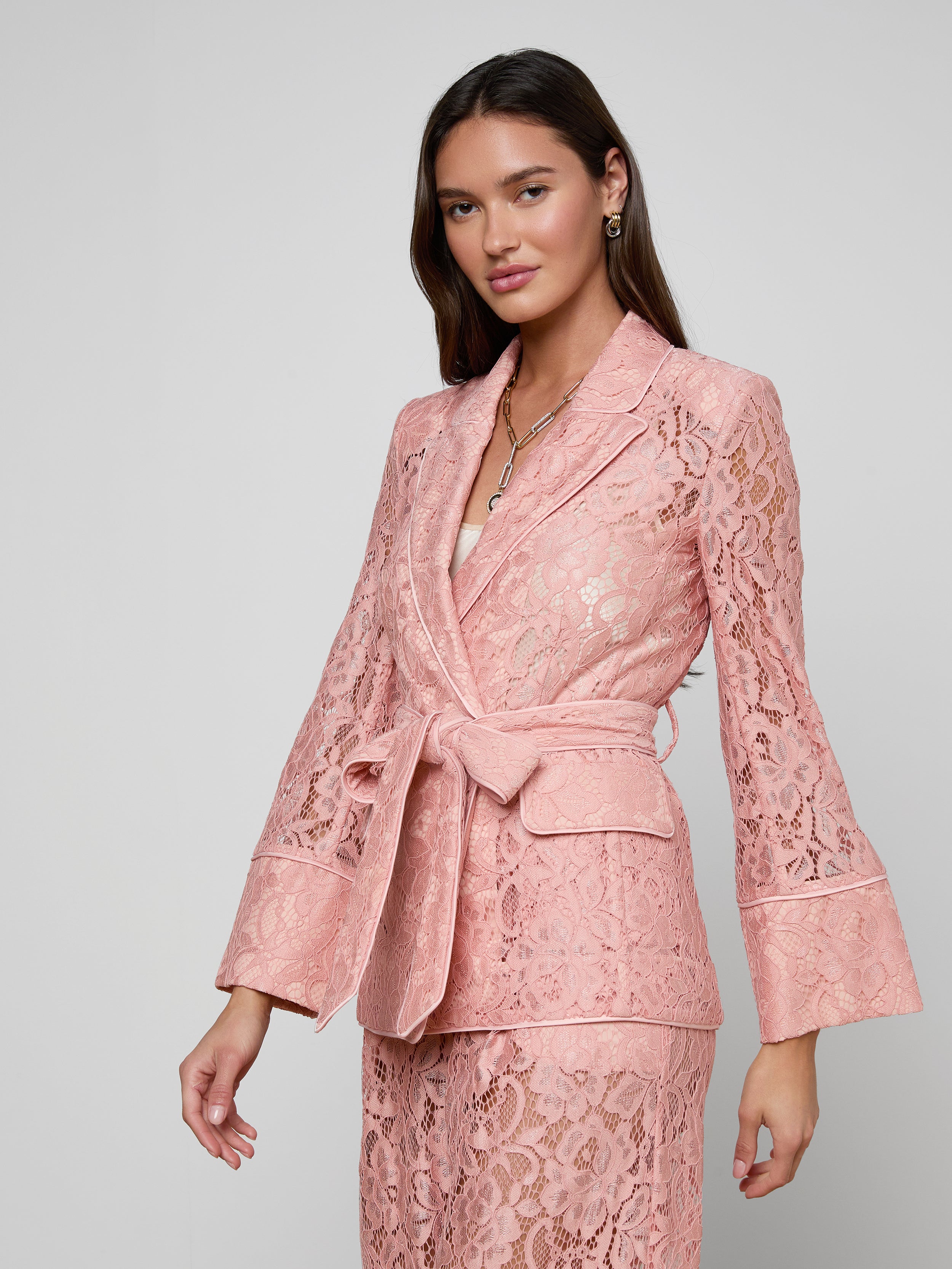 Jordana Lace Blazer In Parfait