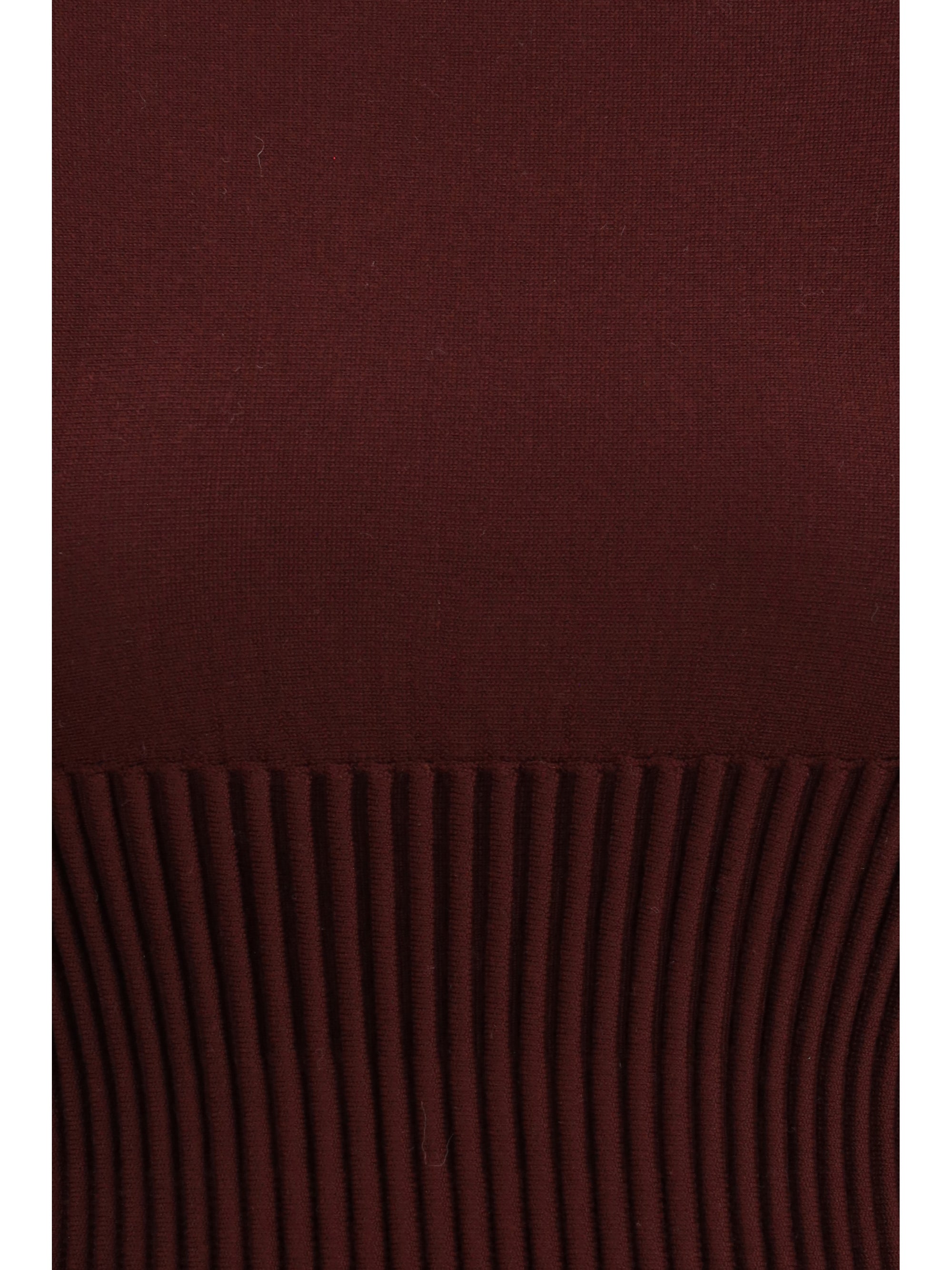Ribbed Wool Top — Burgundy