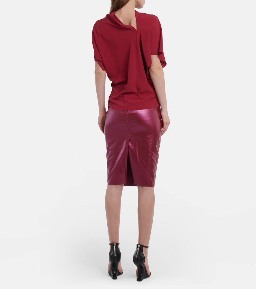 Rick Owens Asymmetrical silk-blend top