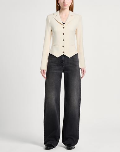 Woman Blazer Beige Size 4 Polyester, Rayon, Elastane