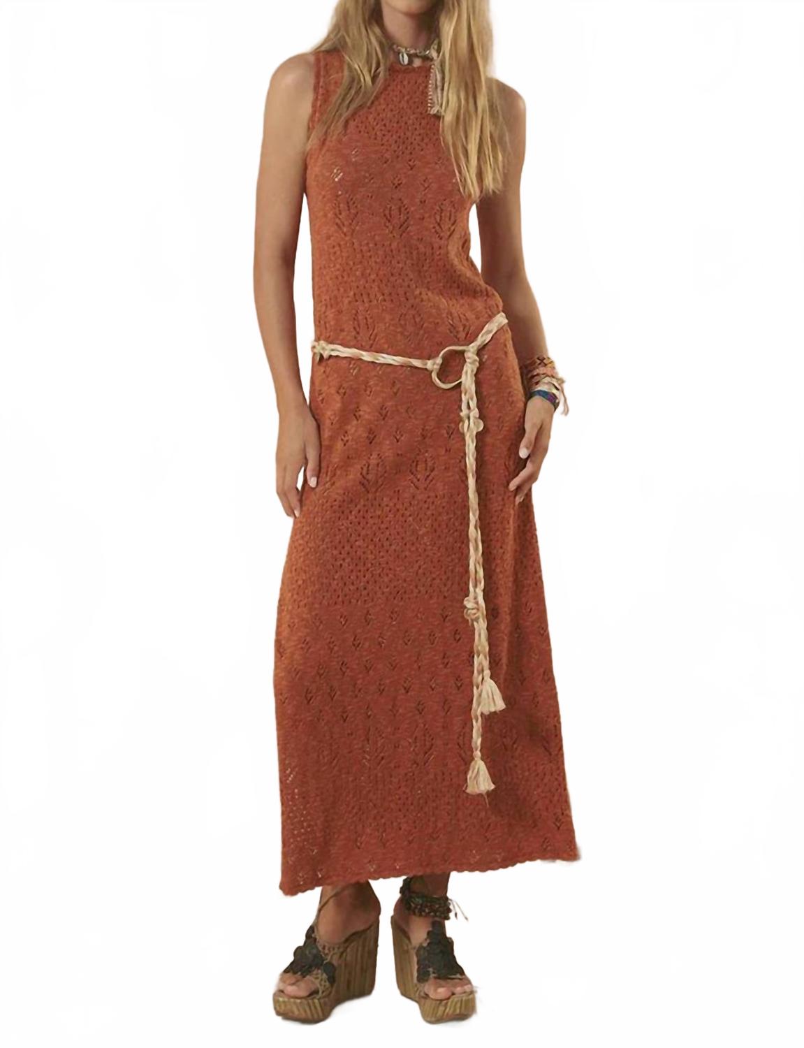 Rhodes Knit Maxi Dress In Cinnamon
