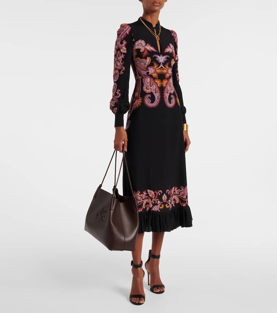 Paisley silk midi dress