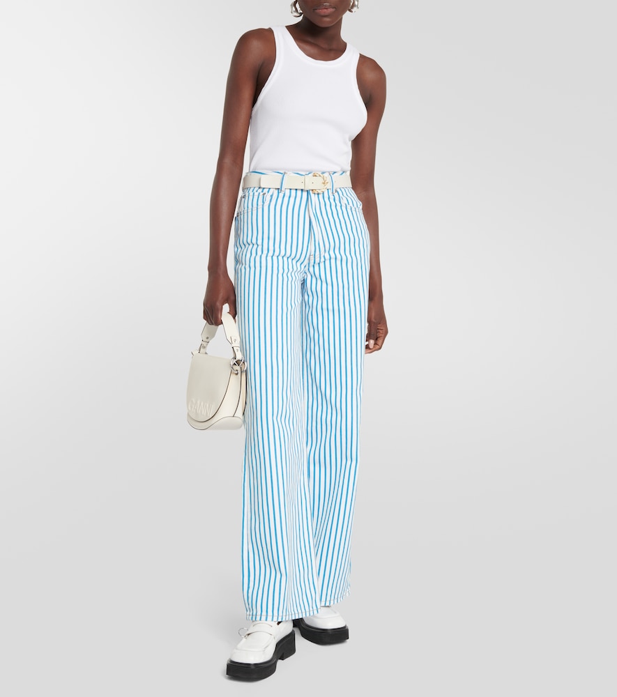 Magny striped high-rise straight jeans