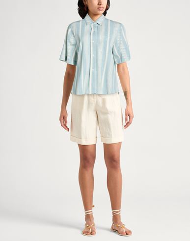 Woman Shirt Light blue Size S Cotton, Elastane