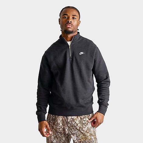Men's Sportswear Club Fleece Half-Zip Top in Black/White
