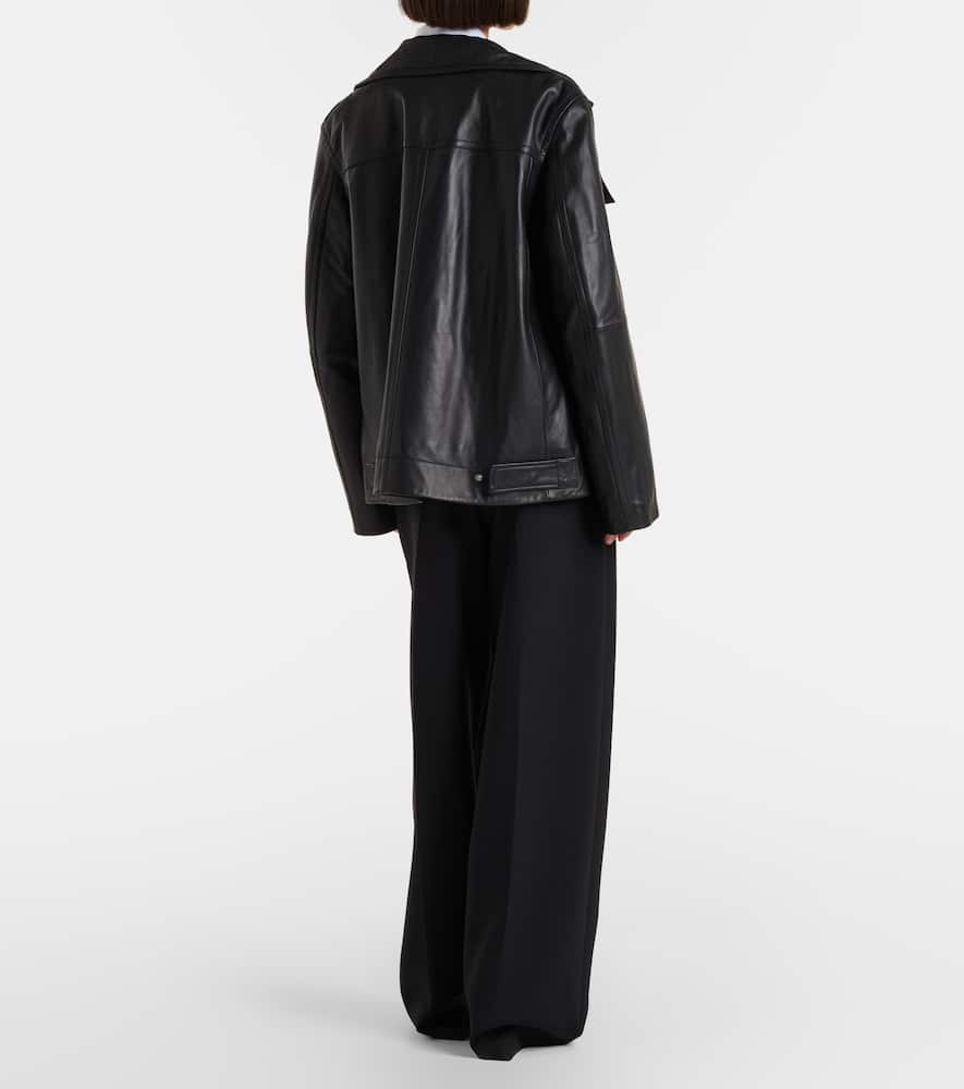 Pleated low-rise wide-leg pants