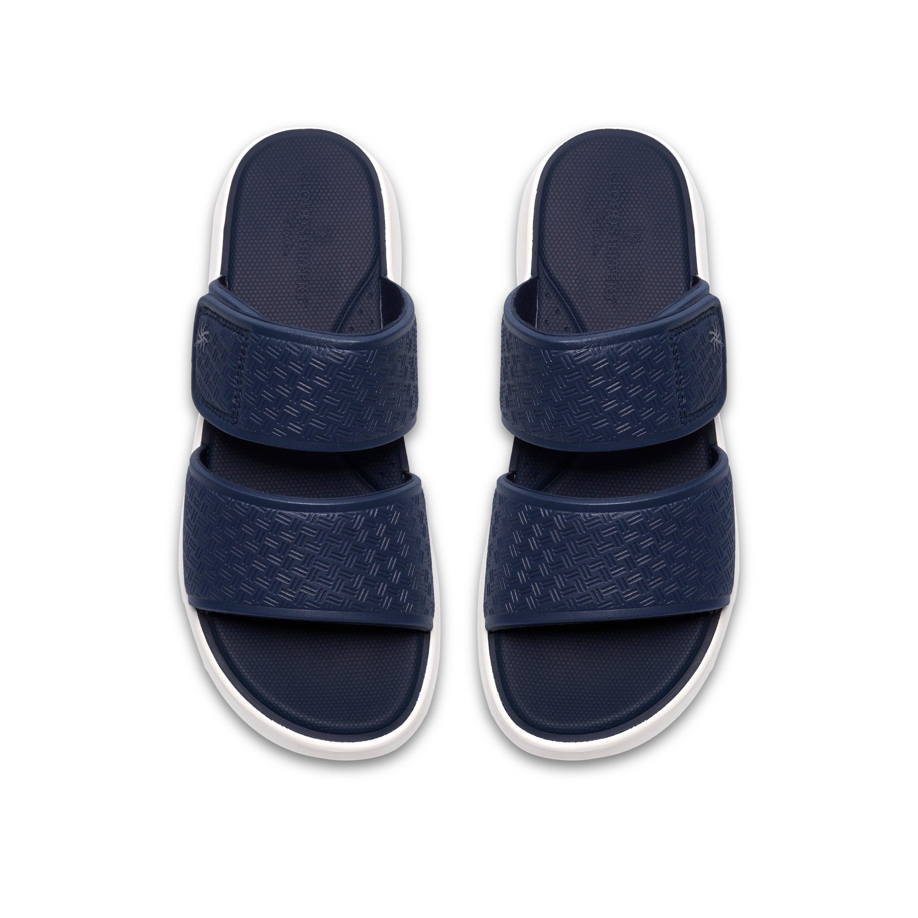 Clarks Solevana Star2 Navy Flat Sandals,sliders In Blue