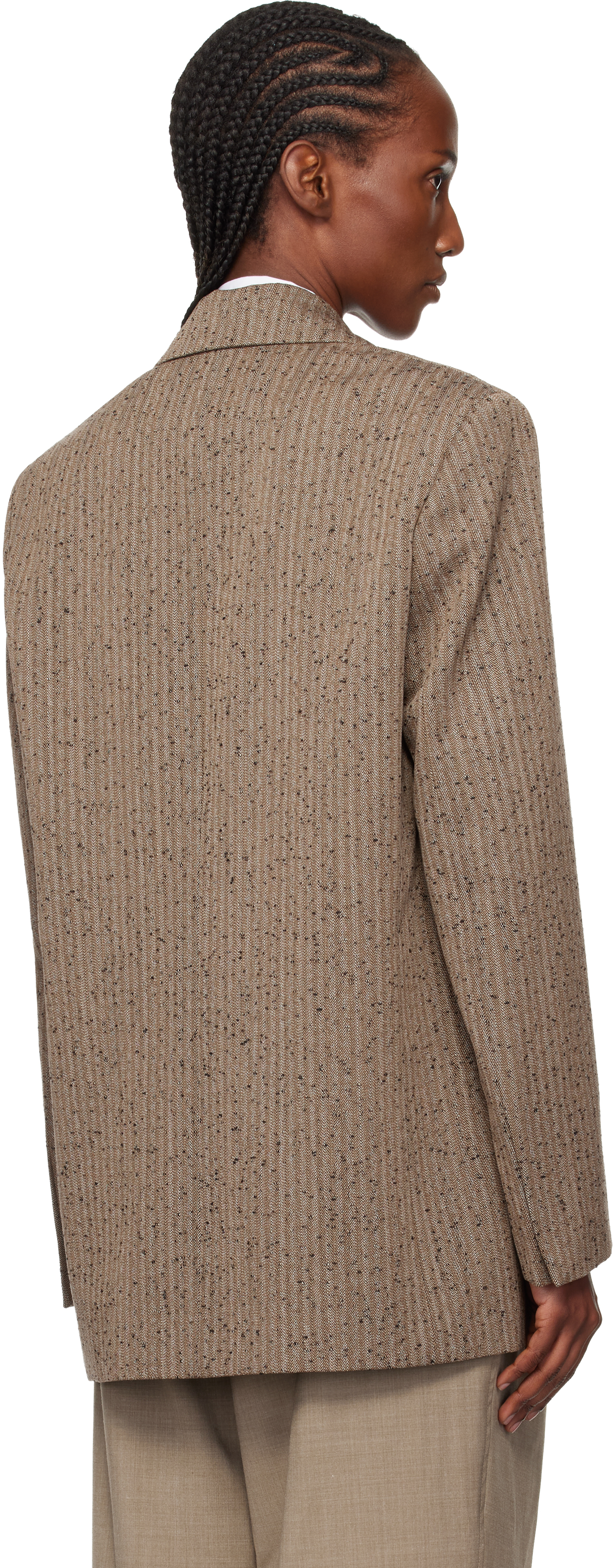 Brown Double-Breasted Blazer