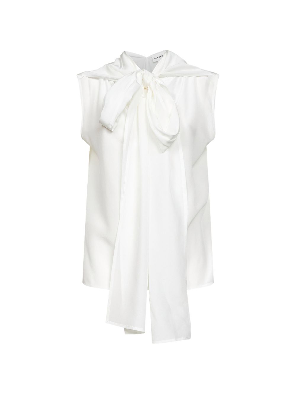 Silk Bow-Tie Blouse — White