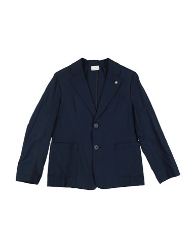 Kid Boy Blazer Midnight blue Size 15 Viscose, Linen