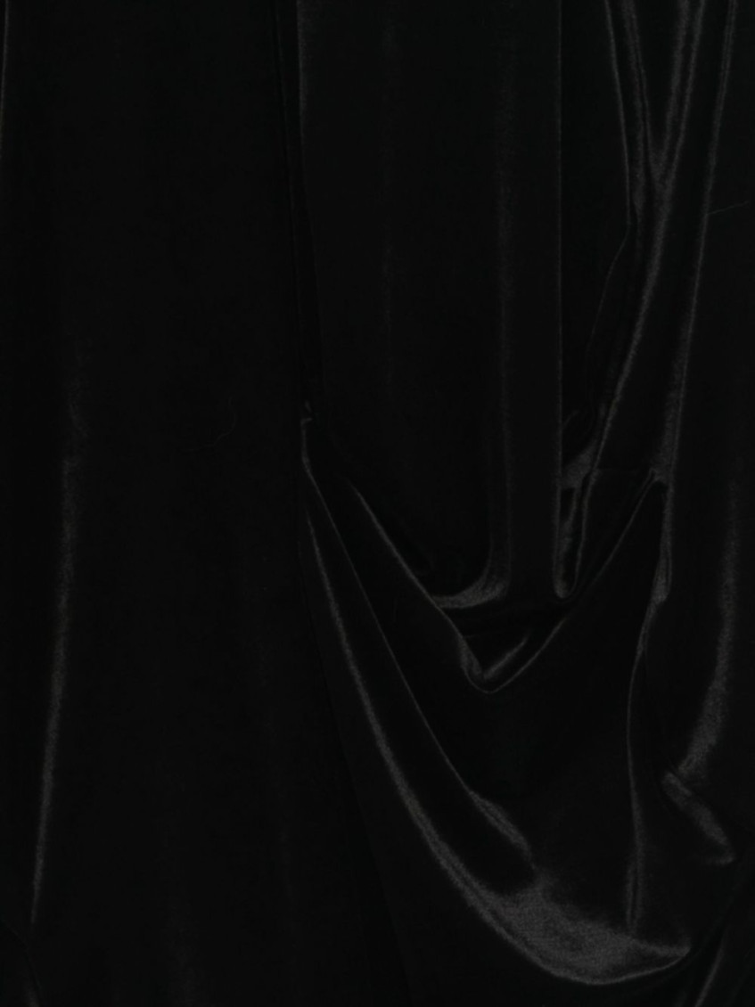 Black Crew Neck Draped Top