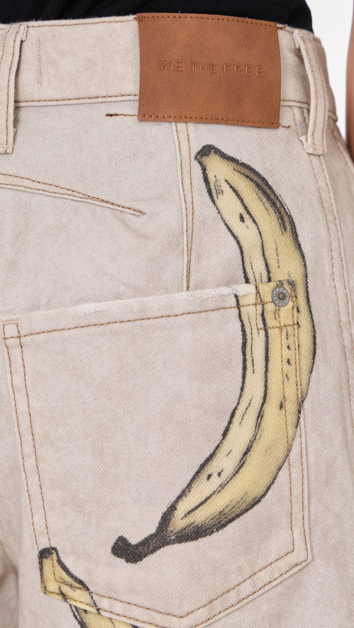 Good Luck Printed Jeans Go Bananas