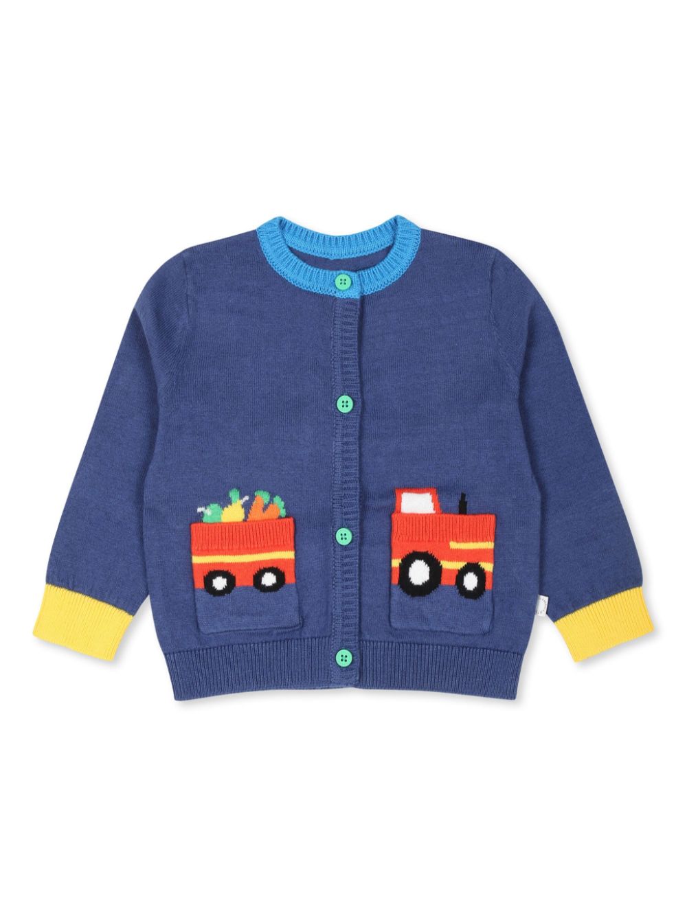 Ribbed-edge cardigan - Blue