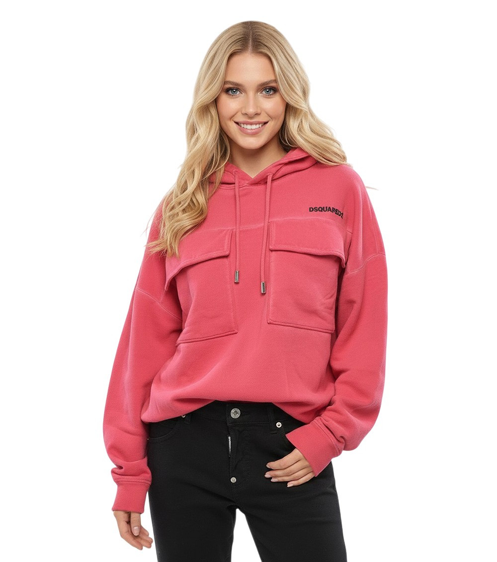 Pink Logo Hood Sweatshirt
