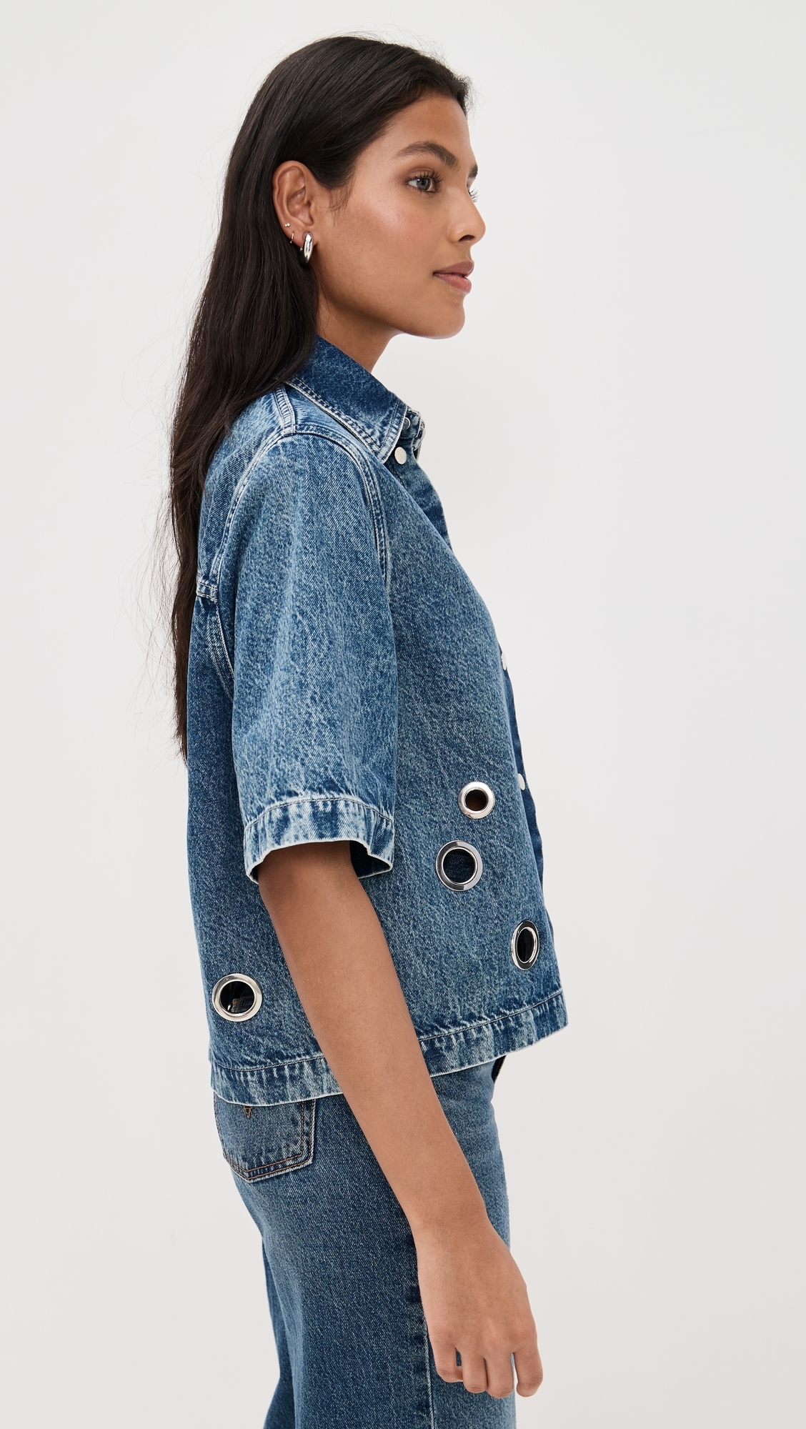 Closed Short Sleeve Denim Shirt Mid Blue