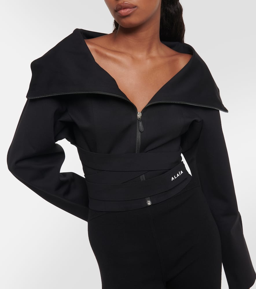 Alaïa Cropped jersey jacket