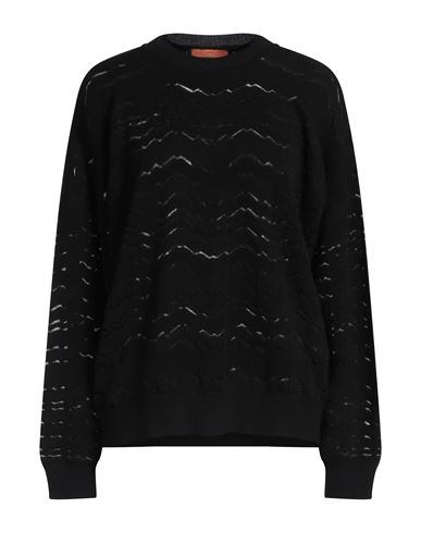 Woman Sweater Black Size L Viscose, Wool, Polyester