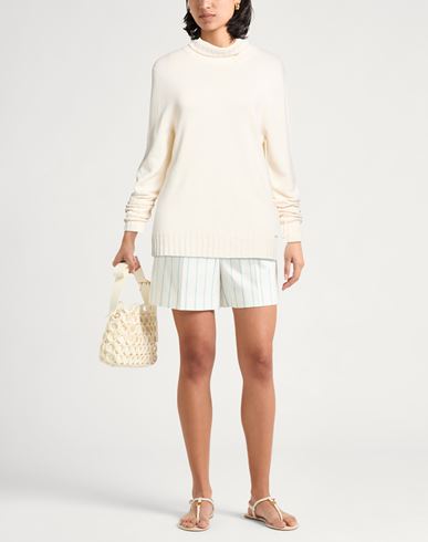 Woman Turtleneck Cream Size 10 Cashmere