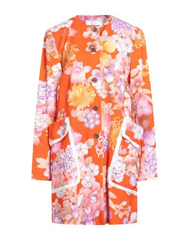 Woman Overcoat & Trench Coat Orange Size 10 Acetate, Viscose