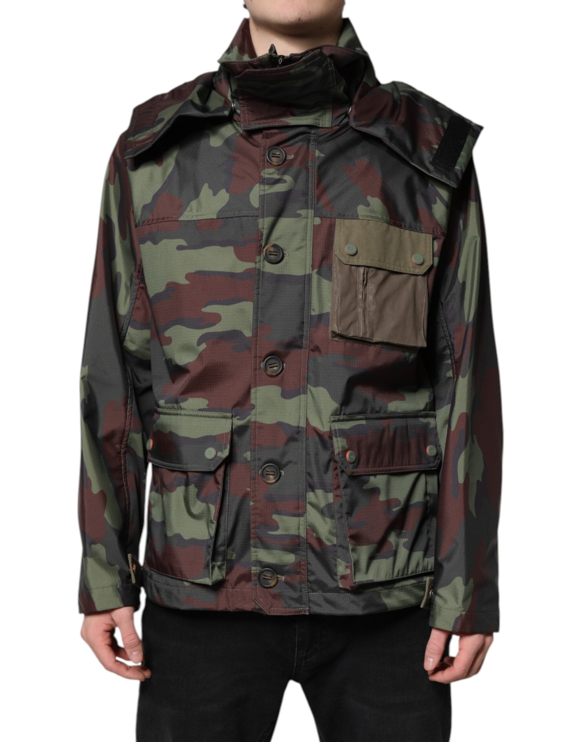 Camouflage Windbreaker Jacket — Multicolor