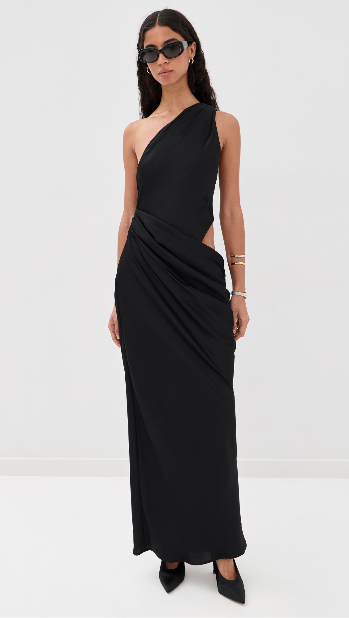 The Isadora Satin Dress Black