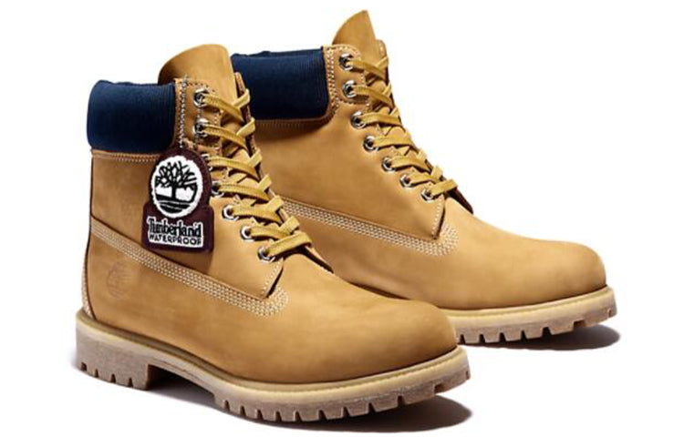 6 Inch Premium Waterproof Boots 'Wheat Nubuck Blue Collar'
